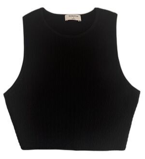 Aritzia Babaton Sculpt Knit Racer High Neck Crop Tank Black Compressive Size M